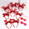 Nueva Diadema Roja con Forma de Corazón para el Día de San Valentín Europea y Americana Set de Gafas de Corazón con Lentejuelas para Fiesta