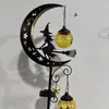 Luz Decorativa Solar Transfronteiriça Gato Preto & Lua de Abóbora para Estaca