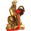 Gallina Auspiciosa Rica de Latón Pollo de la Suerte Gallo del Zodiaco Gallo Dorado Auspicioso Decoración de Escritorio para el Hogar y la Oficina