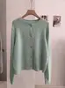 KEKEZOON Cardigan de Punto Trenzado Cuello Redondo Botón de Corazón Otoño Invierno Estilo Coreano Color Sólido Manga Larga Abrigo Suéter 8917