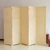 Biombo de bambú y ratán, mampara de madera maciza, panel divisor, biombo plegable móvil simple tejido de bambú para dormitorio y sala de estar