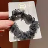 Elástico de Cabelo com Estampa de Leopardo Europeia e Americana, Faixa de Cabelo com Strass, Elástico de Cabelo Grande Intestino, Acessórios de Cabelo Femininos Atacado