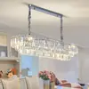 Lustre longo de cristal multicamadas ondulado, luxo leve, adequado para loft de pé-direito duplo, villa e salão grande, luminária oca de ferro
