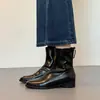 Botines Cortos Delgados de Punta Cuadrada Maillard 2025 Nuevos Botas Chelsea Martin de Cuero para Mujer Marrones Botas de Mujer Otoño e Invierno