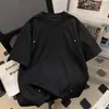 Camiseta de Manga Corta para Hombre, Estilo Coreano de Moda 2026, Algodón de 270g con Tachuelas, Talla Grande, Top Casual de Moda