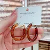 Pendientes Grandes de Resina Ámbar Círculo Estilo Retro Exagerado de Gama Alta Pendientes Pendientes para Mujer Pendientes de Diseño de Nicho