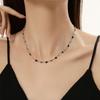 Acero de titanio collar multicolor corazón de melocotón acero inoxidable multicolor nicho europeo y americano color que no se desvanece cuentas redondas sexo femenino viento frío