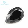 Fábrica de atacado 5A pêra em forma de zircão preto artificial fundo pontiagudo em forma de gota preto branco pedra cúbica zircônia CZ Diamante