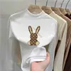 Camiseta casual de manga comprida infantil, novo estilo 2026, camada interna quentinha para meninas, top com gola alta e meio zíper em fleece dupla face