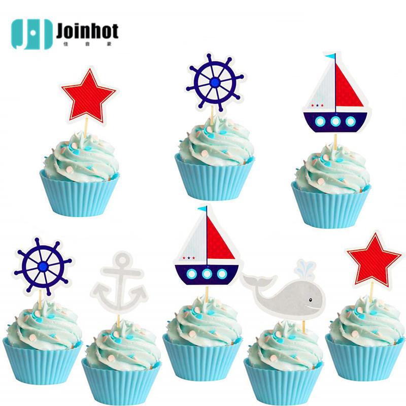 新款蛋糕纸杯装饰插签插牌插旗cupcake帆船