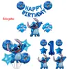 Nuevo Bebé Estrella stitch Dibujo Animado Dibujo Animado traje de globos de aluminio decoración de fiesta de cumpleaños juguetes para niños