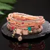 Conjunto de Pulseiras Bohemianas Multicamadas Mais Vendido Transfronteiriço com Oito Peças, Pulseiras Elásticas de Contas de Arroz de 8 Peças, Joias Criativas Amazon