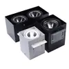 Foco de Canal Cuadrado, Lámpara Especial de Canal Cuadrado, Canal Cuadrado de Aluminio y Madera Foco Led Cuadrado de Doble Cabezal Downlight de Rejilla Montado en Superficie Embebido
