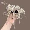 Estilo Coreano 2026 Nuevo Exquisito Retro Lunares Lazo para el Cabello con Sencilla Decoración de Perlas y Accesorio para el Cabello de Cinta