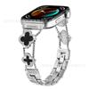 Adecuado para el Smartwatch Huawei Watch Fit3/4/5Pro con Pulsera de Aleación Doble de Cuatro Hojas Incrustada con Diamantes Estilo Nuevo