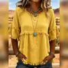 Outono de 2026 Nova Roupa Feminina Estilo Europeu e Americano Transfronteiriço Top Moda Camisa Lisa Solta
