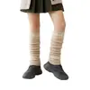 Polainas retro cinza Fair Isle com pernas empilhadas para mulheres, espessadas e quentes para outono e inverno, adequadas para combinar com botas de neve, polainas estilo universitário