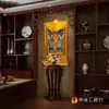 Buda Yuan Hui Huang Caishen Thangka Cinco Sobrenomes Deus da Riqueza Estilo Xizang Pintura Decorativa de Entrada Thangka Feito à Mão Pintura Suspensa de Buda Murais