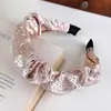 Diadema plisada brillante de pedrería estilo francés, diadema ancha de satén suave, realza la elegancia, adecuada para lavarse la cara, un accesorio para el cabello de lujo ligero