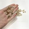 Acessórios para joias DIY de qualidade de exportação, conexões de cobre banhadas a ouro KC, cor de flor de 8 mm, pingente com duas argolas, material