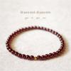 Pulseira de Garnet Vermelho Vinho Natural para Mulheres Pedra com Pequenas Contas Douradas Criativa Simples Moda Meninas Frescas Pulseira de Círculo Único