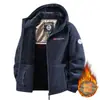Chaqueta de invierno transfronteriza para tallas grandes para hombres de mediana edad y mayores, abrigo de forro polar resistente al frío, estilo deportivo para parejas, calidez noruega
