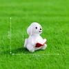Micro Paisagem Desenho Animado Criativo Leitura e Rega de Flores Cachorro Boneca Casa de Boneca DIY Decoração Acessórios Mini Pequenos Enfeites