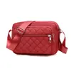 Bolsa feminina nova bolsa mensageiro para meia-idade e idosos tecido Oxford bordado losango grande capacidade bolsa de ombro única nas costas bolsa pequena de pano atacado