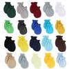 Suministros para Bebés de Primavera y Otoño Guantes Anti-Rayones Faciales para Bebés Manoplas para Manos de Bebés Algodón Spandex Color Sólido Guantes para Recién Nacidos