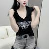[Venta al por mayor transfronteriza] Camiseta sin mangas con capucha estampada retro para mujer Nuevo diseño Sexy Top tipo chaleco ajustado