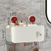 Estante de almacenamiento para baño con ventosa, mueble para lavabo, cosméticos, sin perforaciones, para colgar en la pared, caja de almacenamiento para colgar en la encimera