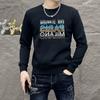 Fábrica de origem uma geração de primavera e outono novo camisola de manga comprida dos homens gola redonda camisa base hot stamping carta camisola