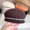 Pulseira da Indústria Pesada Contas Coloridas Boina Plissada Chapéu de Lã Australiana Espesso para Outono e Inverno Estilo Japonês Boné de Piloto
