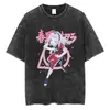 Camiseta Lavable con Estampado de Anime Hip-Hop Streetwear Japonés Naruto Harajuku Camiseta de Algodón Unisex Verano Manga Corta