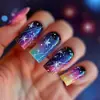 Unhas Vestíveis Transfronteiriças, Coleção Europeia e Americana Mais Vendida, Unhas Postiças Médias Frias Folha de Bordo Raio Outono e Inverno, Adesivos de Unha