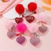 Día de San Valentín Terciopelo coreano Diamante Corazón AMOR llavero colgante accesorios para bolso regalo para amigos y amantes