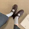 Zapatos de tacón bajo de cuero con hebilla, punta redonda, estilo dulce y fresco, con altura oculta, para mujer, Novedad Otoño 2026, estilo Ballet, Mary Janes