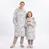 Amazon Transfronterizo DIY Graffiti Bata de Baño Hecho a Mano Coloreable Padre-Hijo Cálido Lana de Cordero Ropa para el Hogar Venta al por Mayor