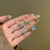 Brincos de Estrela Azul Gelo com Laço para Mulheres, Novo Estilo, Luxo Leve, Design de Nicho, Brincos de Zircônia Super Brilhantes