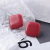 Aretes de parche de resina Fruta coreana con agujero recto cuadrado geométrico media píldora DIY material de accesorios de joyería hechos a mano