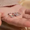 Anel de Diamante Moissanite para Casal, Anéis de Casamento de Casal Masculino e Feminino, Anel de Cauda Falso Super Brilhante de Luxo Leve