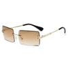 Nuevos Lentes de Sol Cuadrados sin Montura de Borde Cortado Personalizados de Moda Tendencia Moda Europea y Americana Popular Estilo Callejero Lentes de Sol Degradados