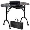 Nova mesa de unha com padrão simples moderna bancada de manicure salão de beleza mesa dobrável multifuncional portátil atacado