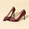 Zapatos de Tacón Alto de 9 cm para Mujer con Tacón Fino Nuevos 2026 Primavera y Otoño Zapatos de Salón de Charol con Punta Fina Zapatos Profesionales para el Trabajo