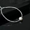 Wanying Jewelry Tobillera de Plata Rota y Perla Plata de Ley S925 Estilo Coreano Casual Retro Joyería de Alta Gama Accesorios de Estilo Frío
