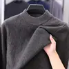 Suéter de Punto Grueso Cálido de Cuello Alto Medio Resistente para Hombre, Suéter Simple y Versátil para Hombres de Mediana Edad al por Mayor