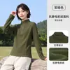 Jaqueta de Lã para Exterior 2026 Outono/Inverno Novo Estilo Feminina para Caminhada Montanhismo Corta-vento Quente Meio Zíper Gola Alta Sherpa Fleece Roupa Externa