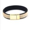 Pulsera Étnica de Moda para Mujer 2020 Pulsera Simple de Pelo de Caballo Distintiva Hebilla Magnética Dorada Pulsera de Imitación de Cuero