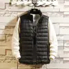 Estilo Novo de Inverno Exportação Transfronteiriça Leve Colete Camada Base Masculino Sem Manga Masculino Gola Alta Cor Sólida Algodão Colete