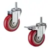 Rueda giratoria de freno, resistente al desgaste, resistente a impactos, sin marcas, para escritorio de oficina, silla, gabinete, tamaño mediano, color granate, 2.5 pulgadas, 3 pulgadas, 4 pulgadas, 5 pulgadas